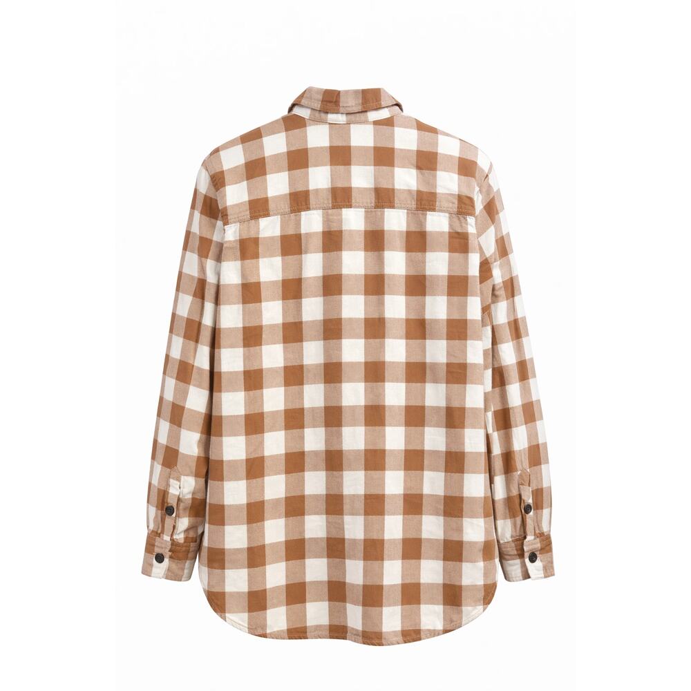 J Crew Flannel Shirt Womens Size XS Plaid Button Down Long Sleeve Brown Check - Picture 2 of 4